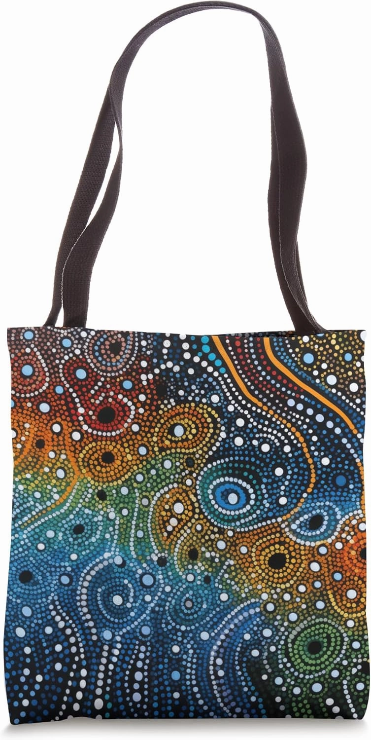 Australian Essence in Indigenous Dot Painting Style Tote Bag