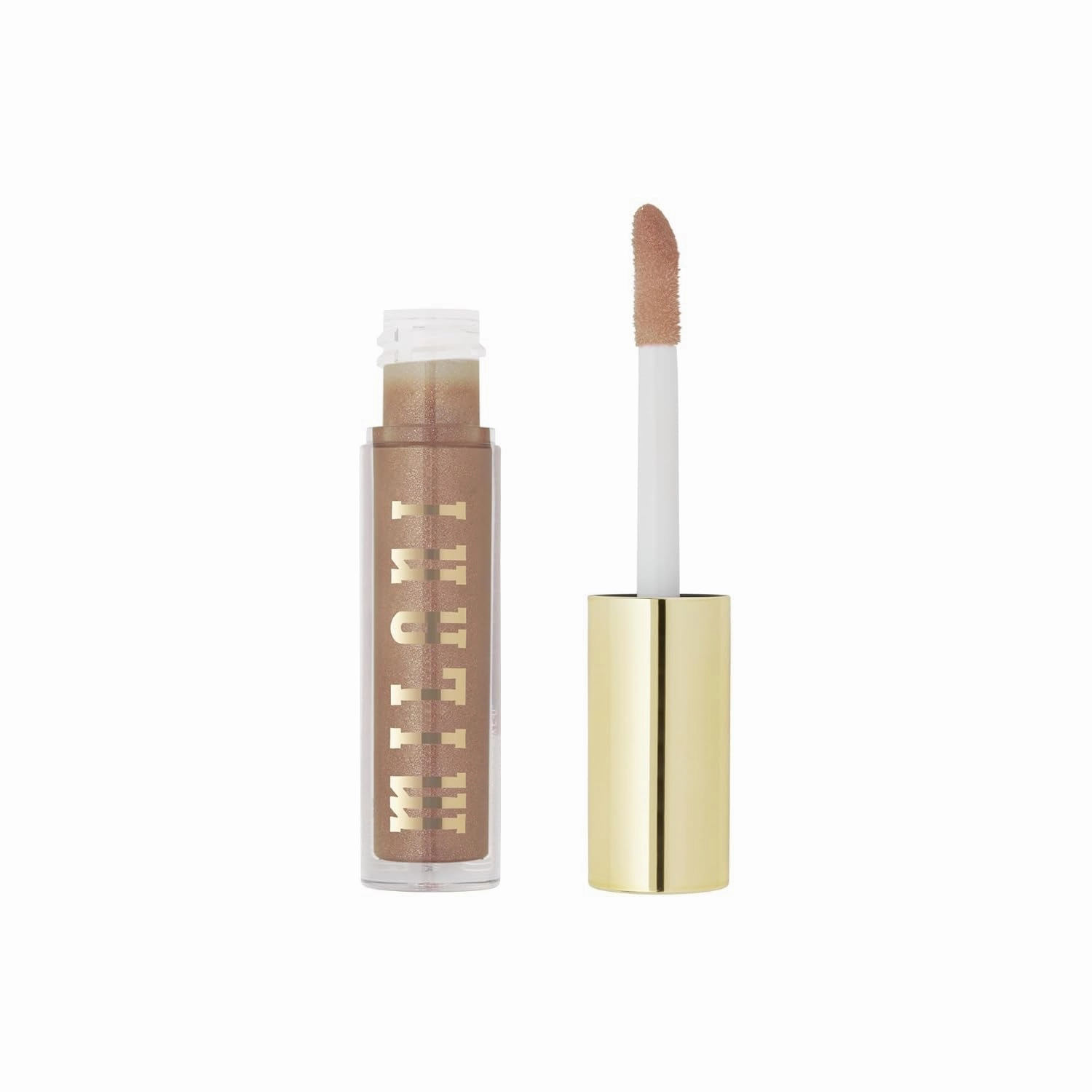 BA_ pack of 2Milani Keep It Full Nourishing Lip Plumper Cruelty-Free Lip Gloss for Soft, Fuller-Looking Lips (Nude Shimmer), cream gold