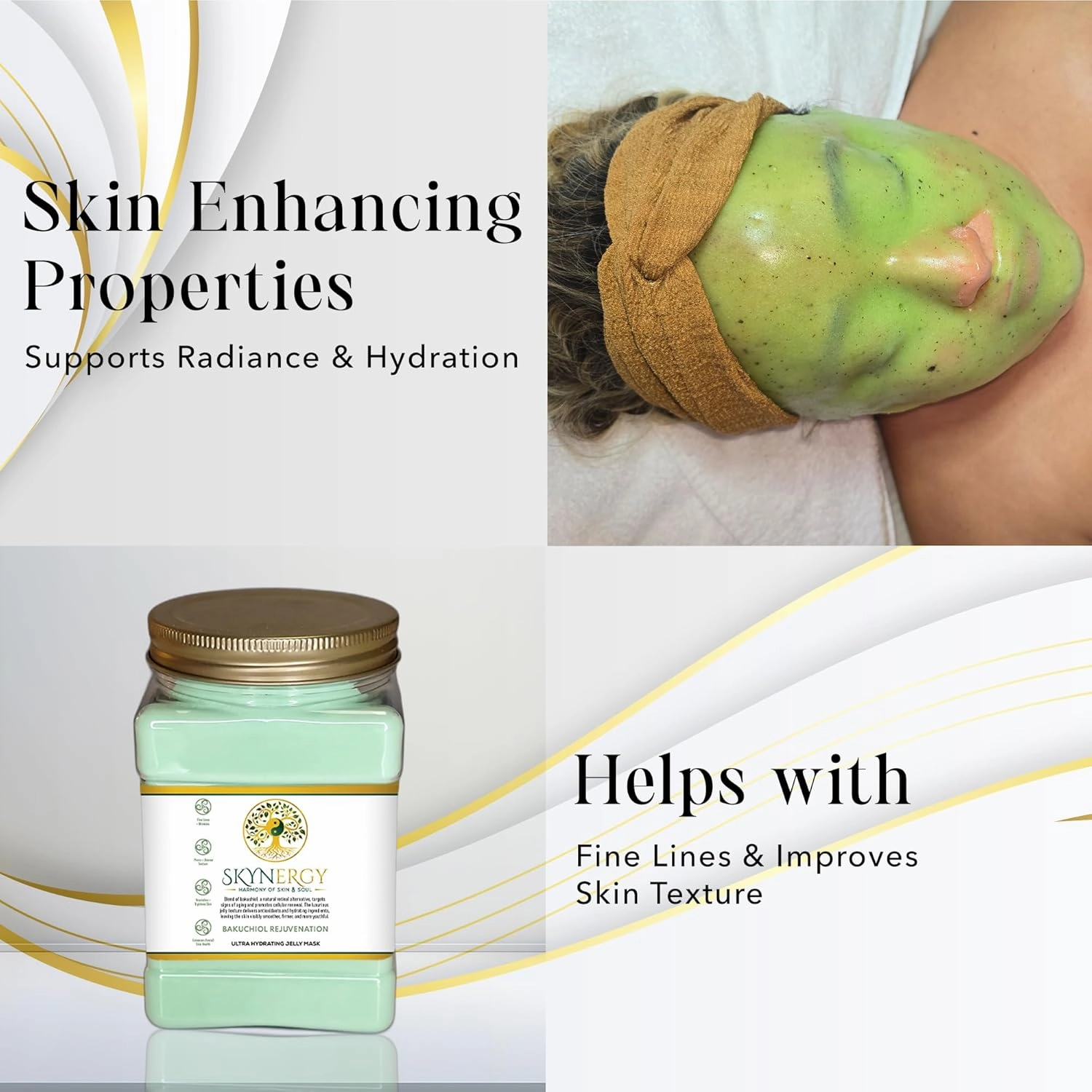 Bakuchiol Rejuvenation Jelly Face Mask | HydroGlo Jelly Mask for Skin Hydration | Radiance and Reduced Pigmentation | Vajafacial Jelly Mask | 12 Applications (30 Fl Oz)