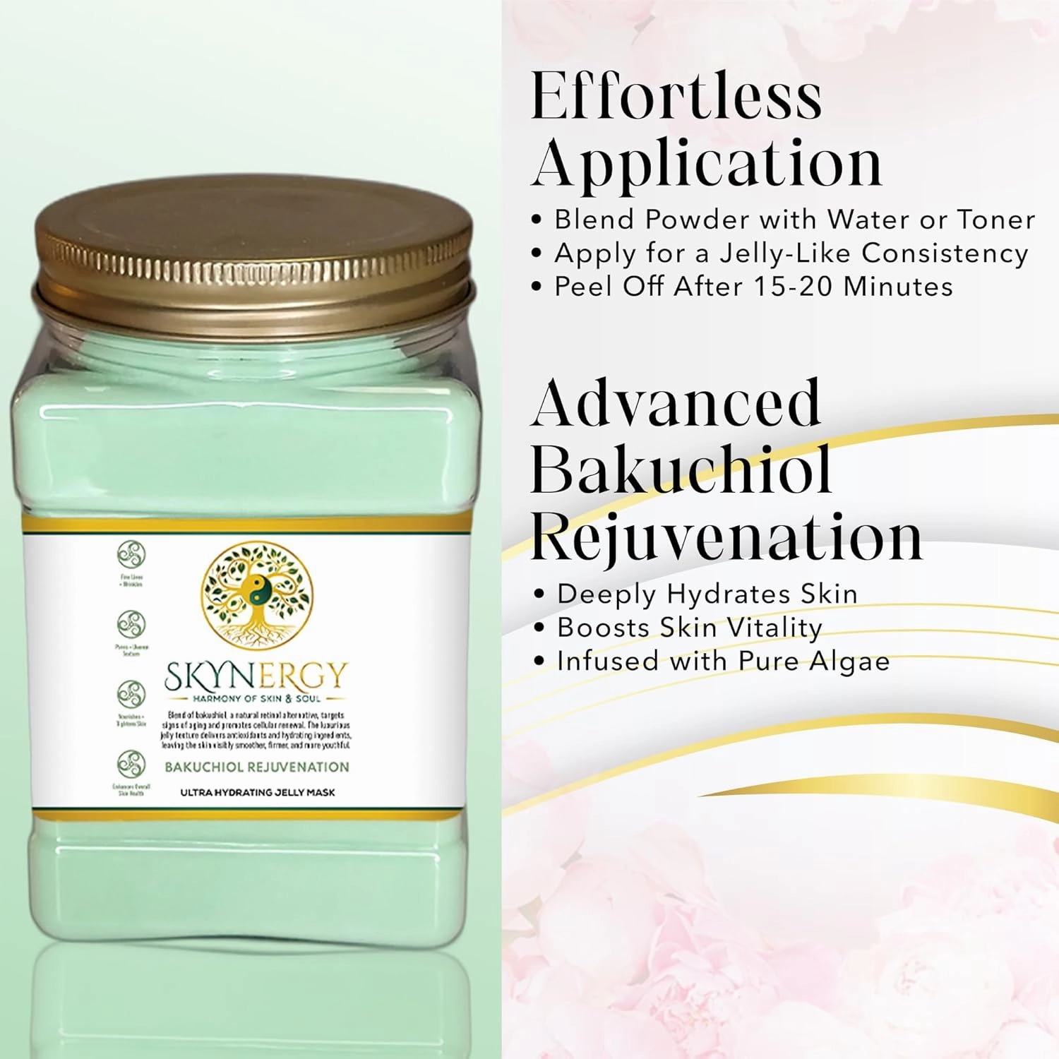 Bakuchiol Rejuvenation Jelly Face Mask | HydroGlo Jelly Mask for Skin Hydration | Radiance and Reduced Pigmentation | Vajafacial Jelly Mask | 12 Applications (30 Fl Oz)