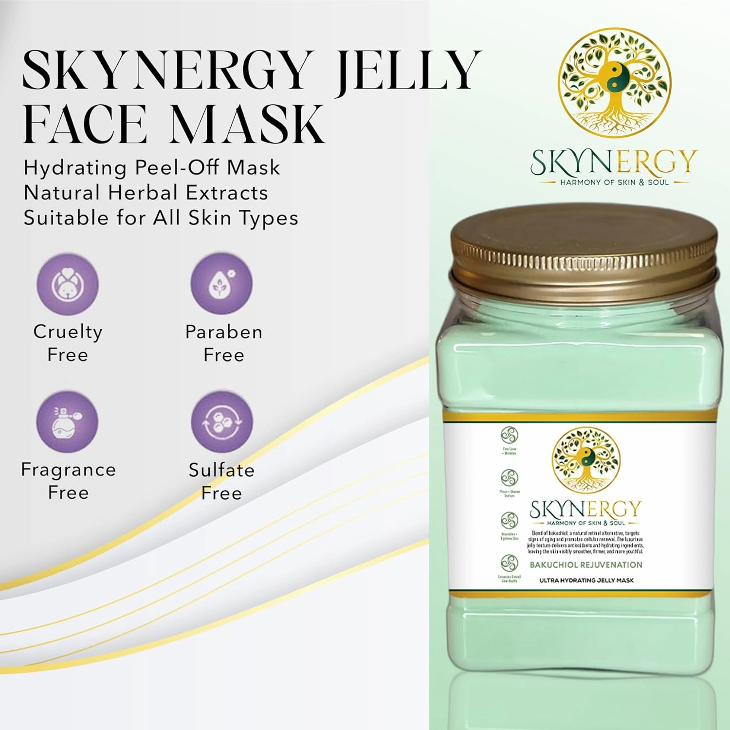 Bakuchiol Rejuvenation Jelly Face Mask | HydroGlo Jelly Mask for Skin Hydration | Radiance and Reduced Pigmentation | Vajafacial Jelly Mask | 12 Applications (30 Fl Oz)