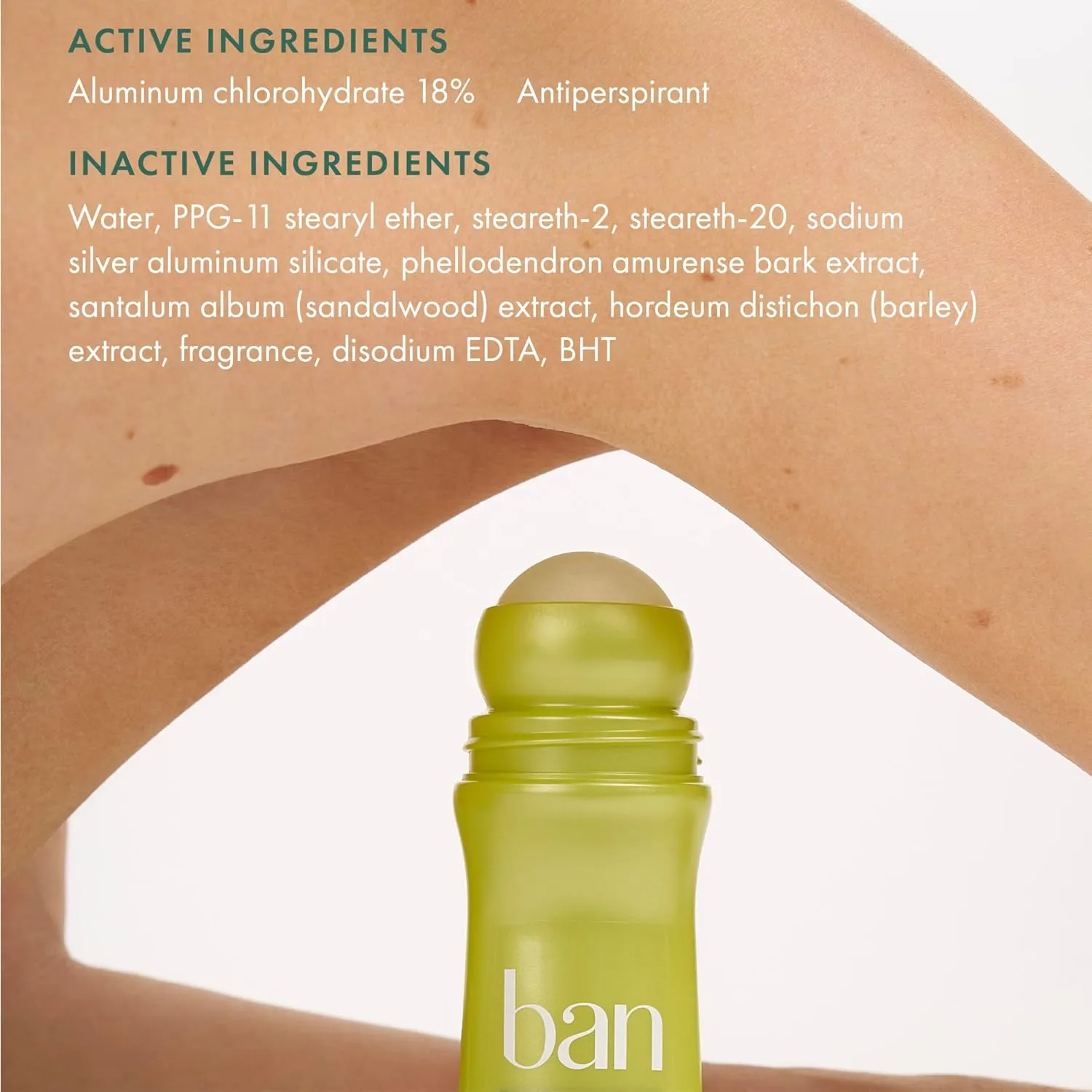 Ban Invisible Roll-on Antiperspirant Deodorant for Women and Men, 24-hour Underarm Odor & Sweat Protection, Powder Fresh, 3.5 Oz, Pack of 4