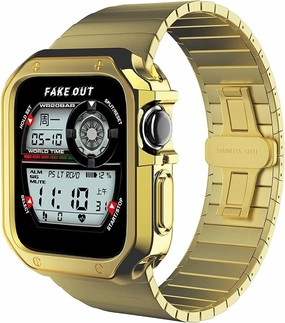 Band Case Compatible for Watch 44Mm 42Mm 40 Mm 38Mm Rugged Bumper TPU Case Military Strap Protective Cover (Guld 40 mm)