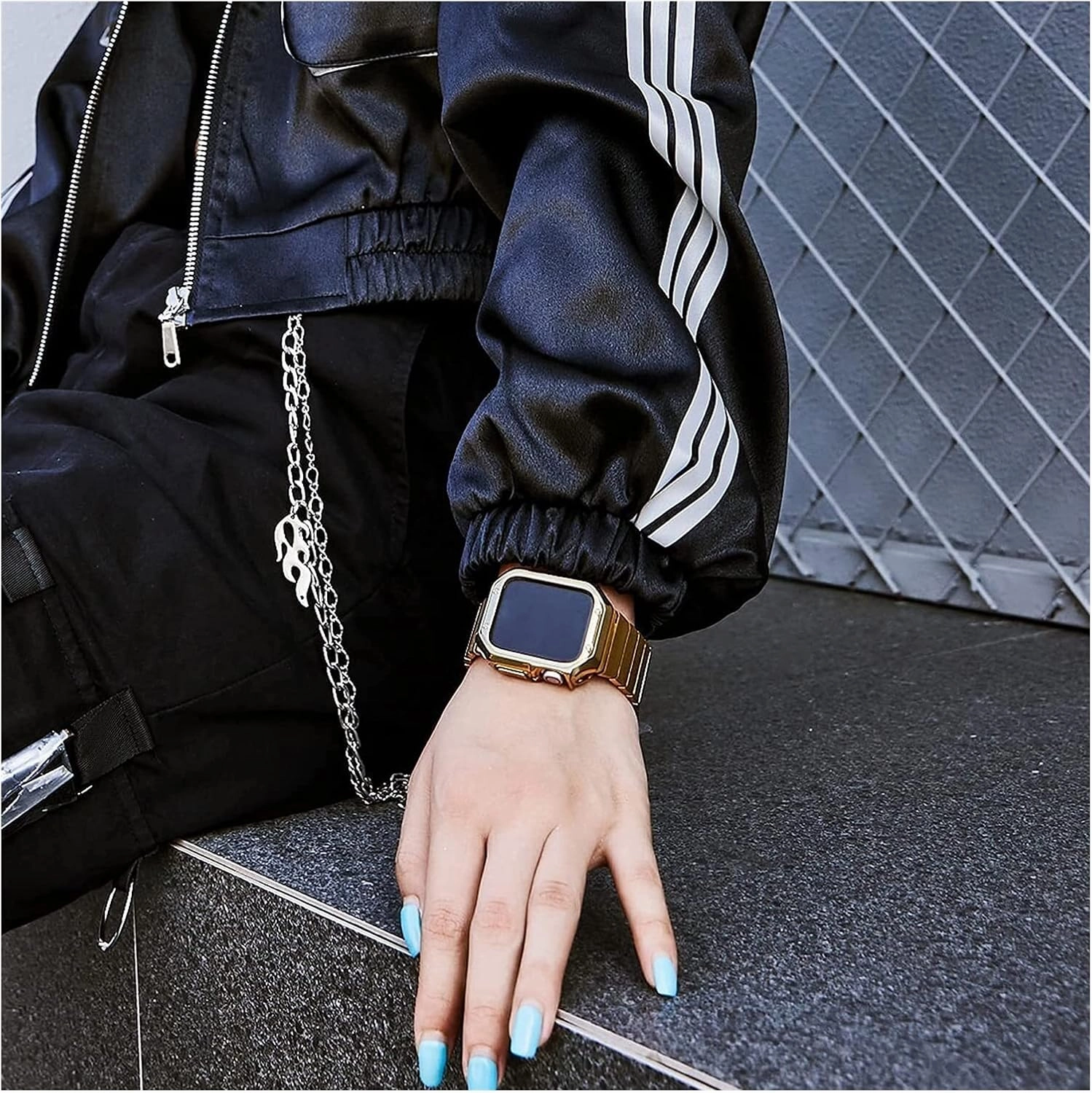 Band Case Compatible for Watch 44Mm 42Mm 40 Mm 38Mm Rugged Bumper TPU Case Military Strap Protective Cover (Guld 40 mm)
