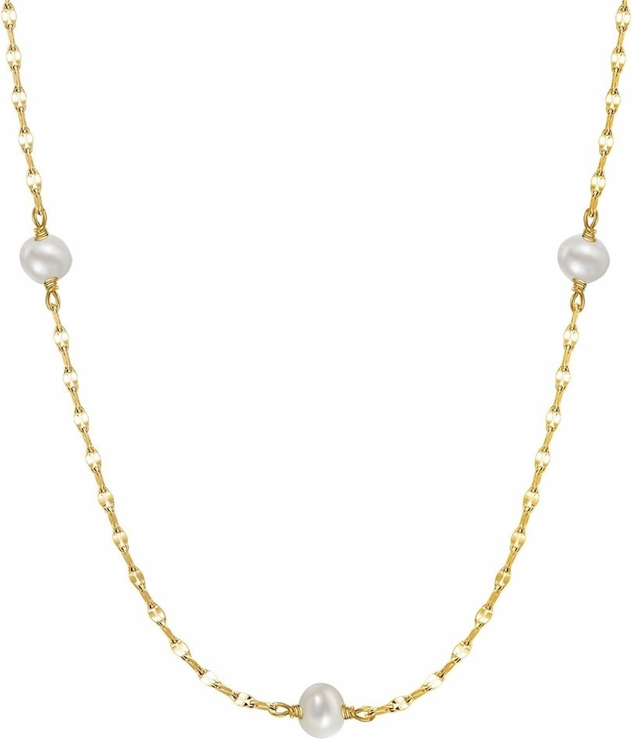 Baroque Pearl Clavicle Necklace for Women, 14k Gold Plated Sterling Silver Freshwater Pearl Luxury Lip Chain Pendant Necklace
