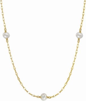 Baroque Pearl Clavicle Necklace for Women, 14k Gold Plated Sterling Silver Freshwater Pearl Luxury Lip Chain Pendant Necklace