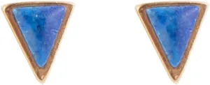 Barse Jewelry Dainty Blue Lapis Golden Triangle Stud