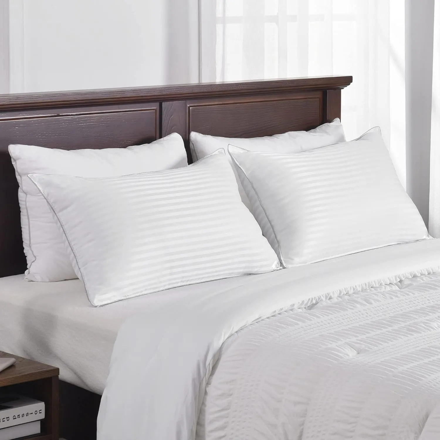Basic Beyond King Size Bed Pillow - 2 Pack Hotel Collection Super Soft Down Alternative Pillow for Sleeping, 20x36 Inches