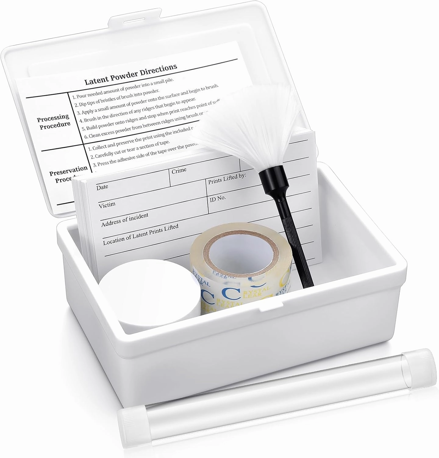 Basic Latent Fingerprint Kit Bichromatic Fingerprint Powder Finger Print Forensic Science Kit