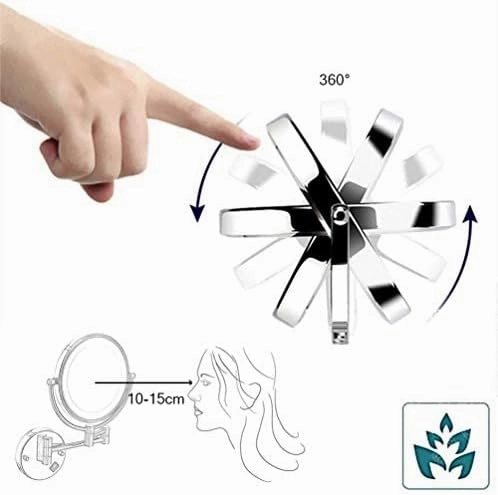 Bathroom Mirror Shaving Mirrors Make Up Wall Mounted LED Illuminated Mirror 5X Magnifying Sensor Mirror Concealed Install for Hotel Vanity Two Swivel Surface(Rose Gold)