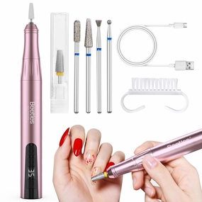 Beetles Electric Nail Drill Cordless, 20 Adjustable Speeds Portable Nail Drill Rose Gold Long Battery Life Polishing Set Professional Nails Machine Kit Manicure Pedicure Tools for Home Salon Use