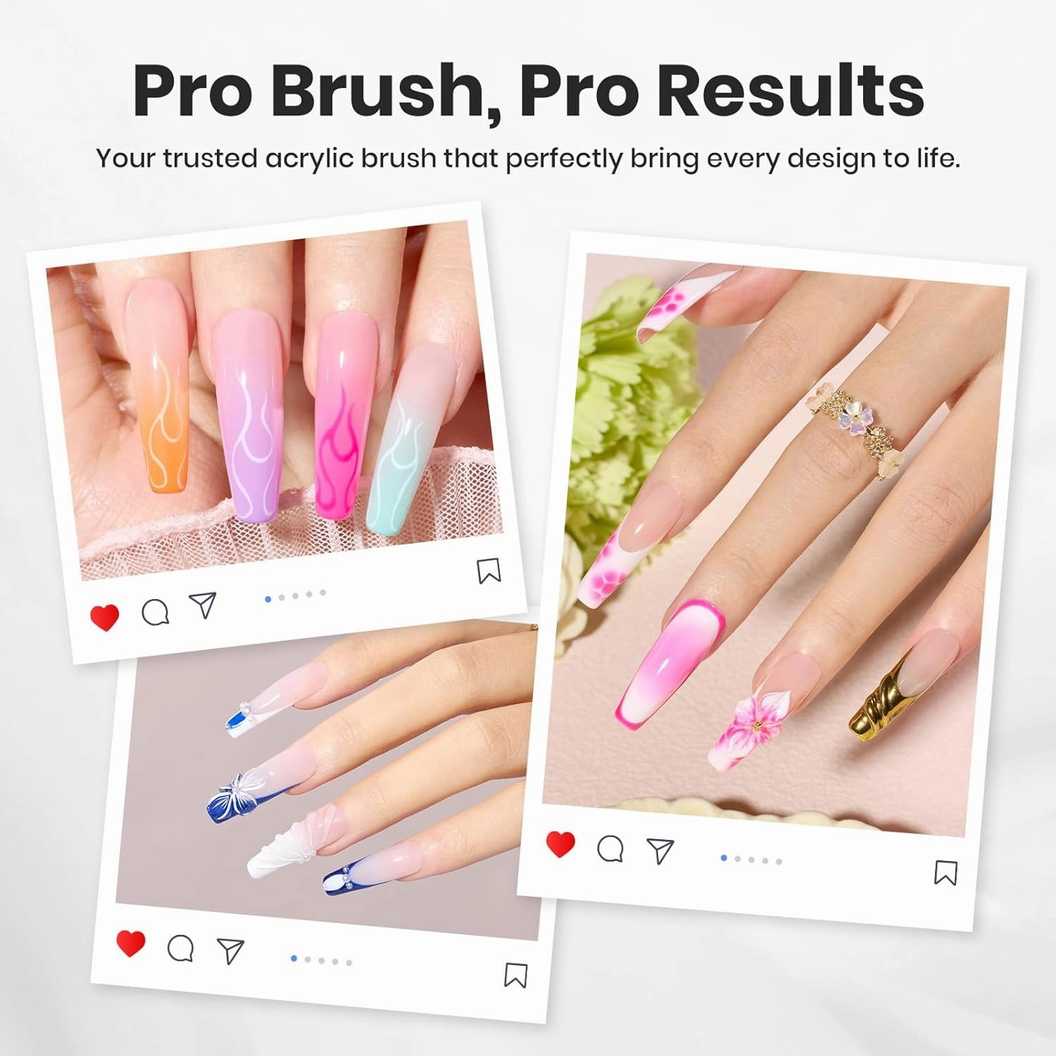 Beetles Kolinsky Acrylic Nail Brush Pure Kolinsky Hair Bristles Round Shaped Metal Handle Nail Art Brushes for Manicure Extension Acrylic Powder Professional Salon Manicure Tool - Size 12