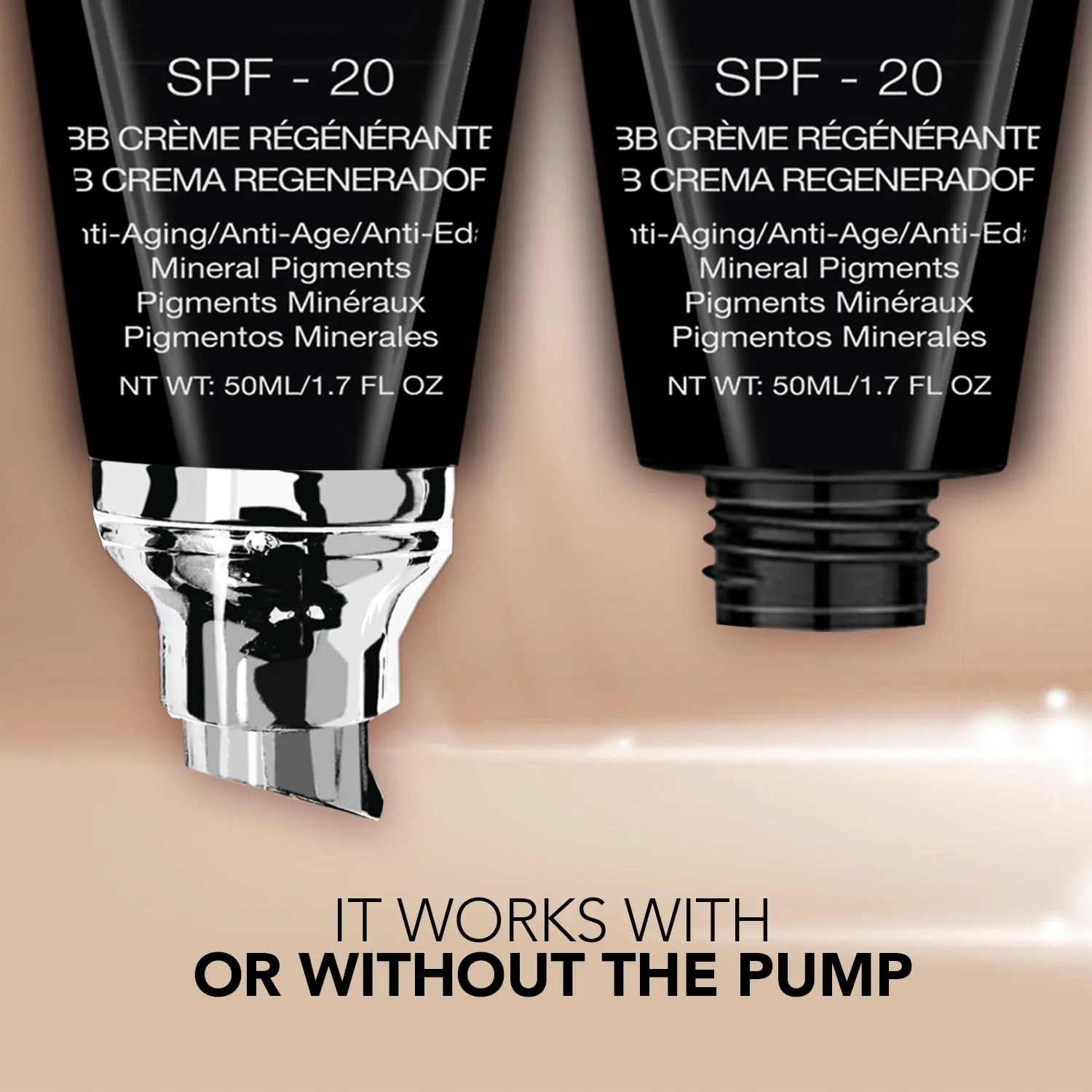bellapierre BB Cream with SPF 20 - Tinted Sunscreen, Concealer, Matte Foundation, & Moisturizing Face Cream | Lightweight Formula   Pump Top Applicator | Non-Toxic & Paraben Free | 1.7 Oz - Dark Cool