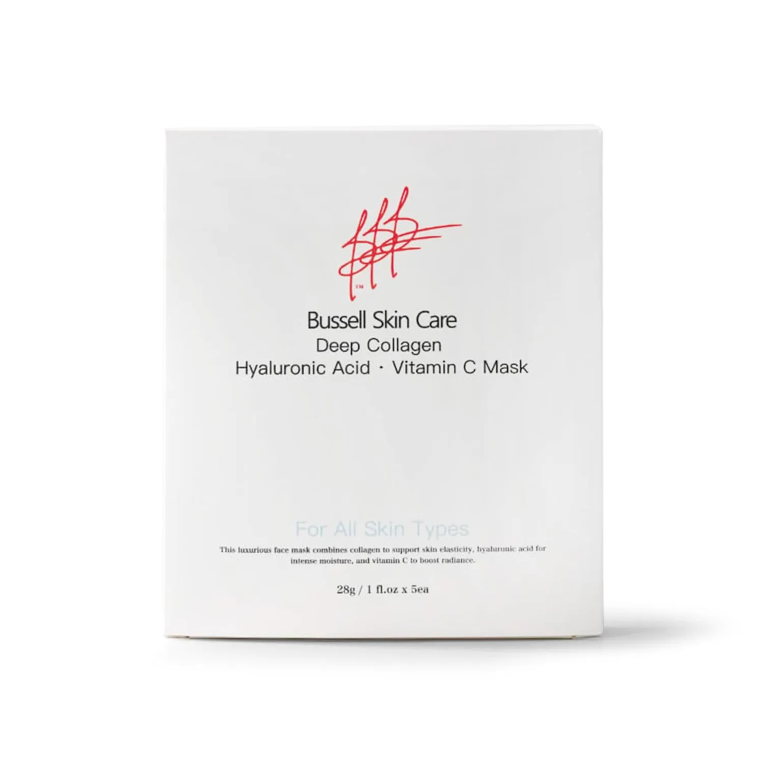 Beverly Hills Dermatology - Deep Collagen Face Mask, Hyaluronic Acid and Vitamin C, All Skin Types, 5 Pack