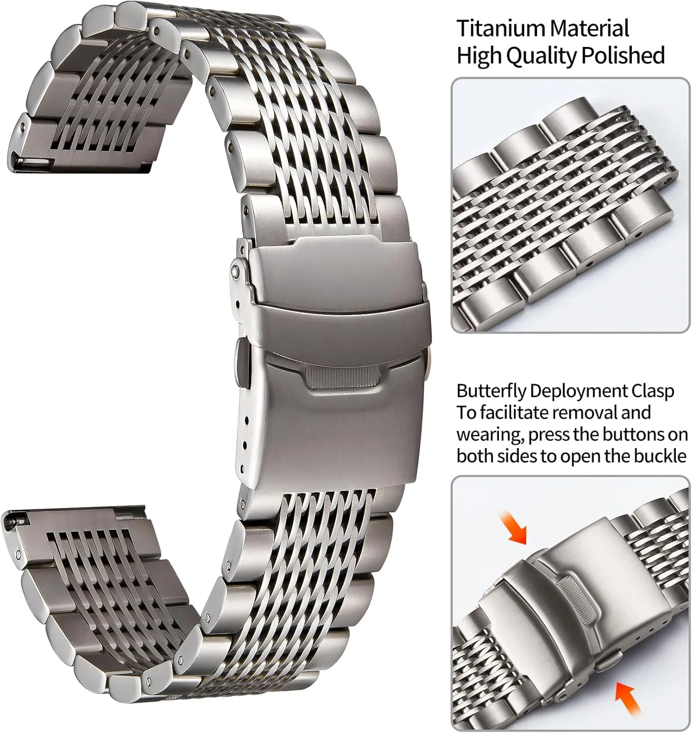 BINLUN Stainless Steel Watch Band Compatible with Apple Watch 44mm 45mm 46mm 49mm 42mm-Series 3 2 1 for Men Polished Metal Steel Watch Band for iWatch Series 10 9 8 7 6 5 4 3 2 1 SE SE2 Ultra Ultra2