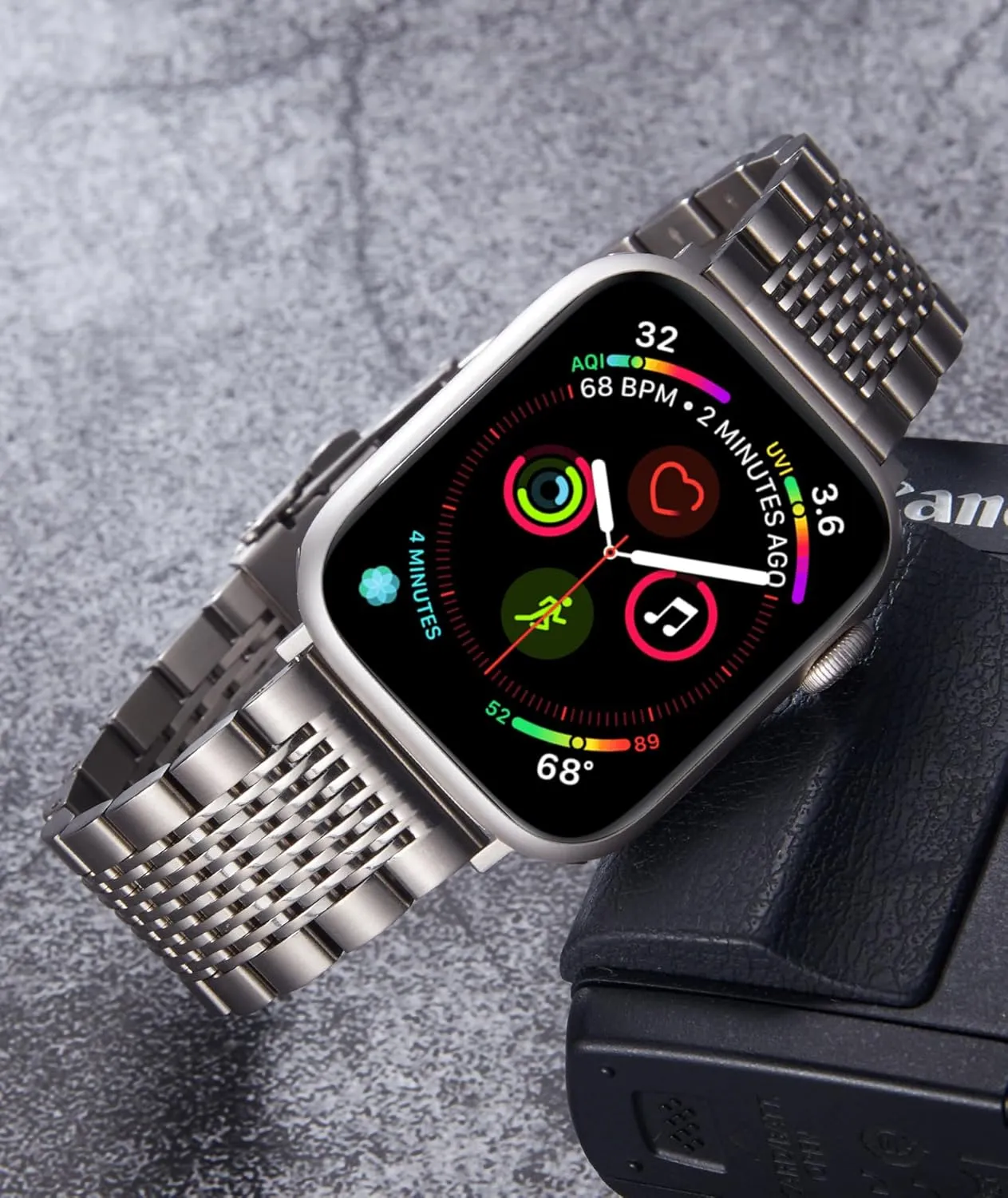 BINLUN Stainless Steel Watch Band Compatible with Apple Watch 44mm 45mm 46mm 49mm 42mm-Series 3 2 1 for Men Polished Metal Steel Watch Band for iWatch Series 10 9 8 7 6 5 4 3 2 1 SE SE2 Ultra Ultra2