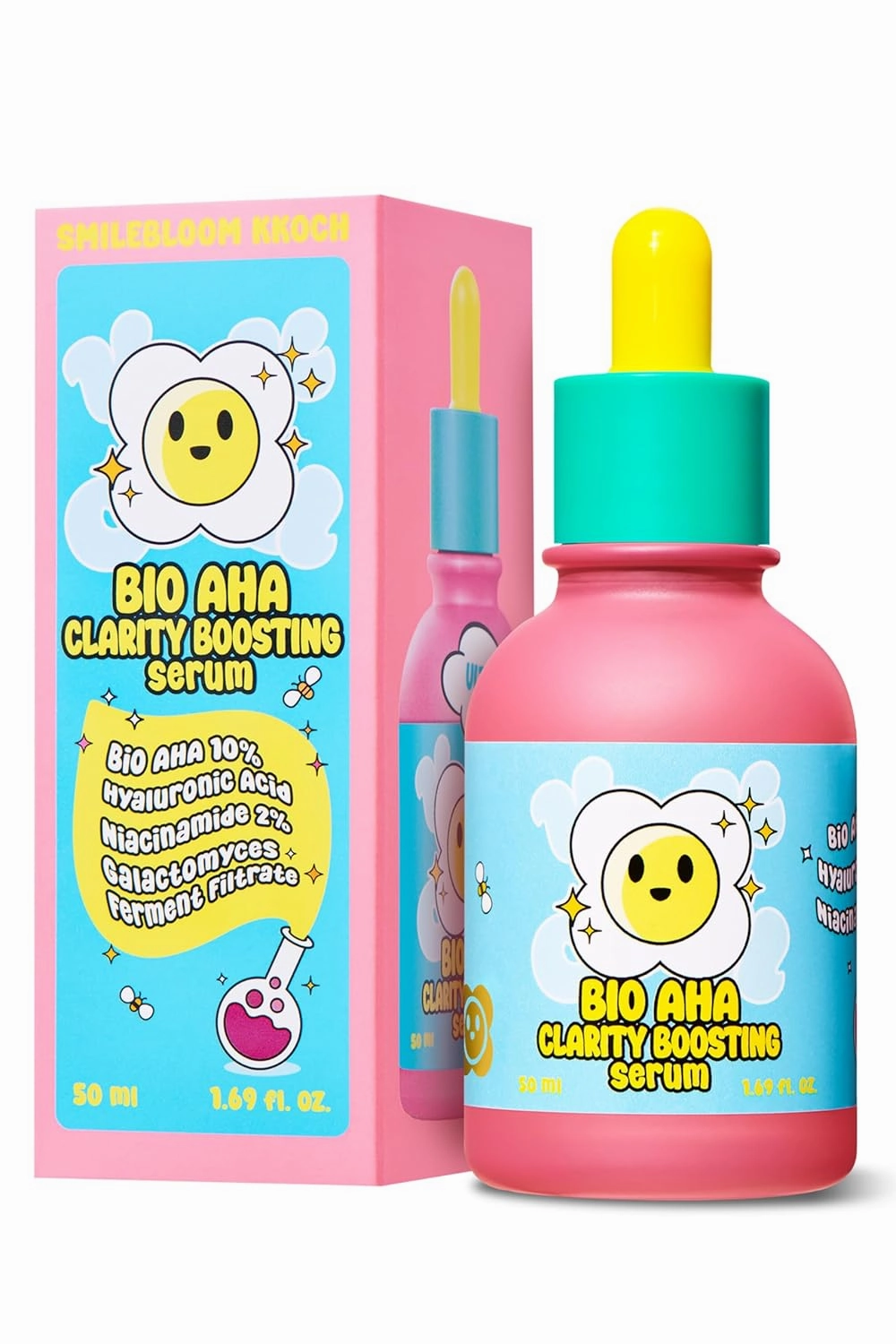 Bio-AHA Clarity Boosting Face Serum 50ml | Korean Serum w/Mild Exfoliation Fruit-Based Lactic Acids, Probiotics & Niacinamide