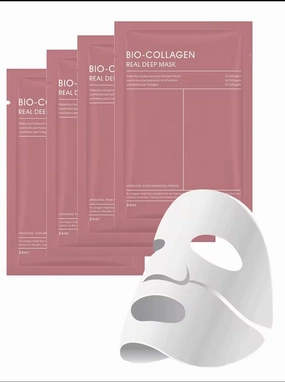 Bio Collagen Face Mask – Anti-Aging Hydrating Sheet Masks with Hyaluronic Acid, Vitamin C & Natural Extracts – Reduces Fine Lines, Firms Skin, Brightens Complexion – Spa-Like Glow at Home (4 Pack)