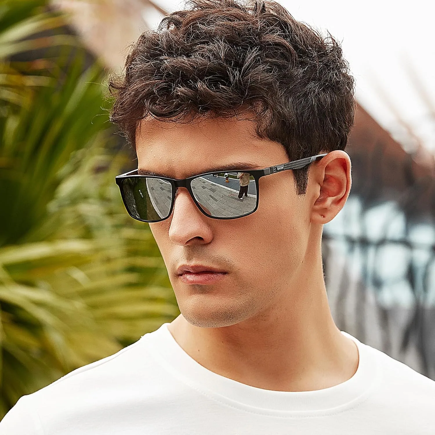 BIRCEN Mens Sunglasses Polarized UV Protection: Classic Shades for Men Driving Fishing with Al-Mg Metal Frame