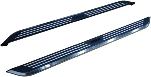 Black Horse Pinnacle Running Boards Black & Silver Compatible with 2023-2024 Honda Pilot-PIH3073