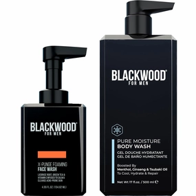 Blackwood For Men X-Punge Foaming Face Wash (4.55 oz) with Men Pure Moisture Body Wash (17 oz)