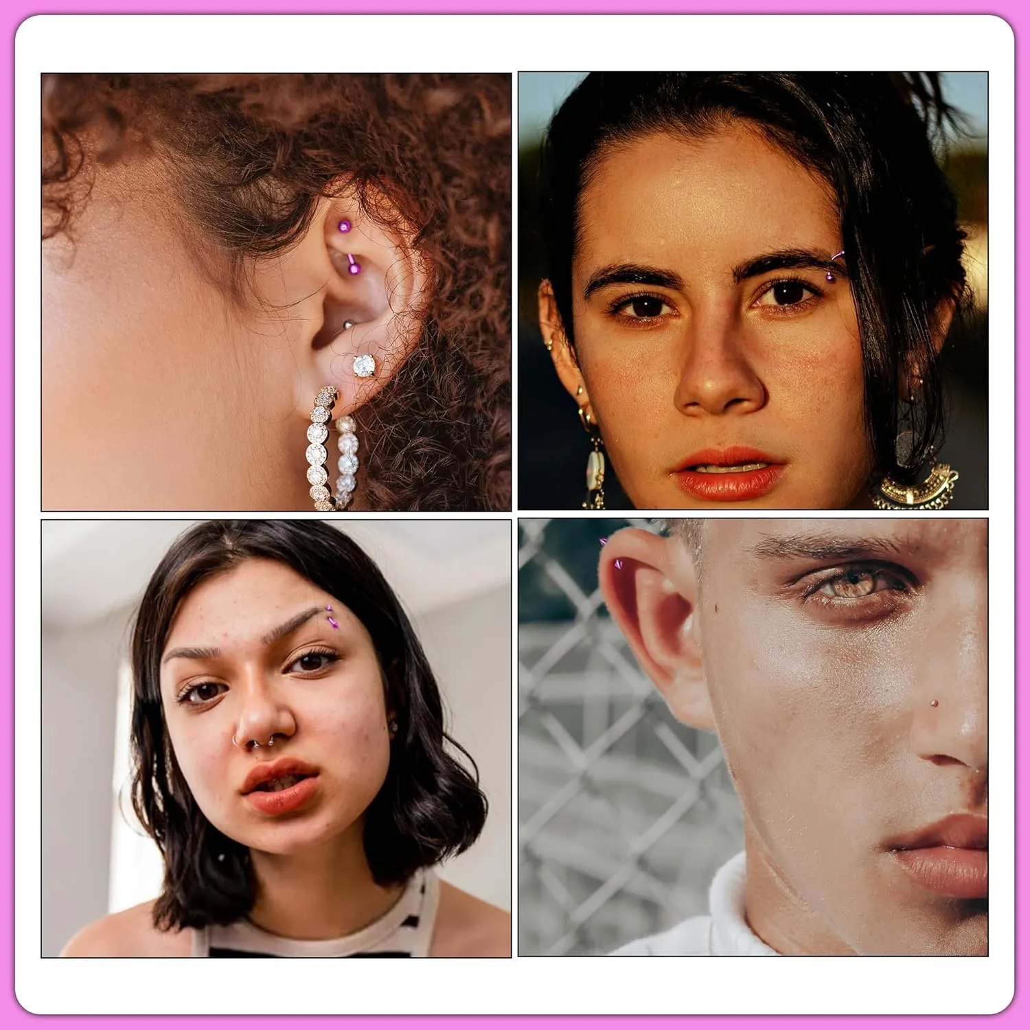 BLISI G23 Solid Titanium Eyebrow Piercing Jewelry, Gokd Black Rose Gold Silver Pink Rainbow Eyebrow Rings 16G Curved Barbell,Tiny Vertical Labret Lip Jewelry Rook Piercing Jewelry for Women and Men