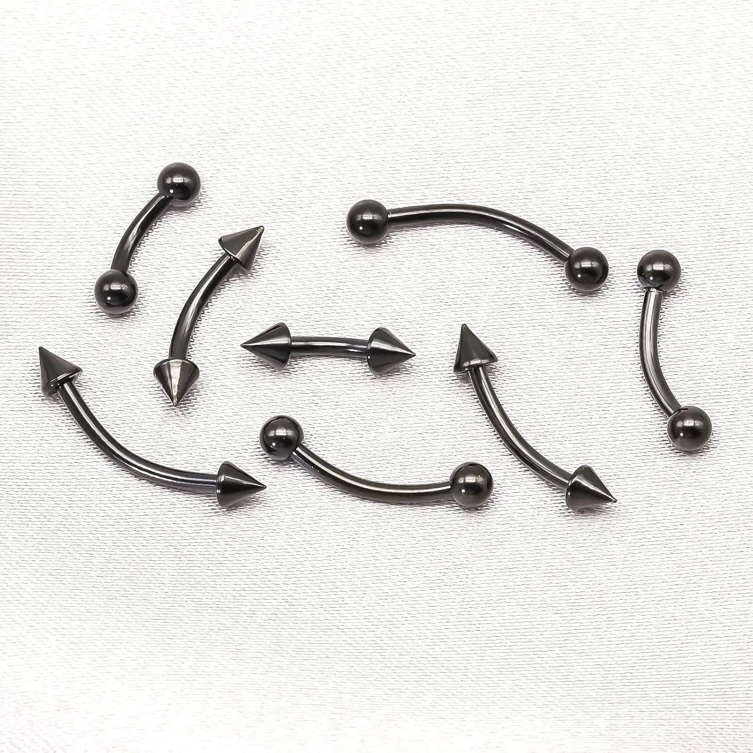 BLISI G23 Solid Titanium Eyebrow Piercing Jewelry, Gokd Black Rose Gold Silver Pink Rainbow Eyebrow Rings 16G Curved Barbell,Tiny Vertical Labret Lip Jewelry Rook Piercing Jewelry for Women and Men