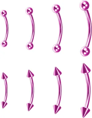 BLISI G23 Solid Titanium Eyebrow Piercing Jewelry, Gokd Black Rose Gold Silver Pink Rainbow Eyebrow Rings 16G Curved Barbell,Tiny Vertical Labret Lip Jewelry Rook Piercing Jewelry for Women and Men