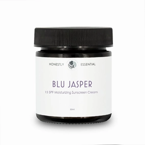 Blue Jasper Face and Body Moisturizer for Women with SPF | Natural Facial Moisturizing Lotion with Aloe Vera & Jojoba | Hydrating Face Cream with SPF for Nourished Skin | 2oz