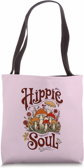 Boho Vibes: Hippie Soul with Mushroom & Flower Child Magic Tote Bag