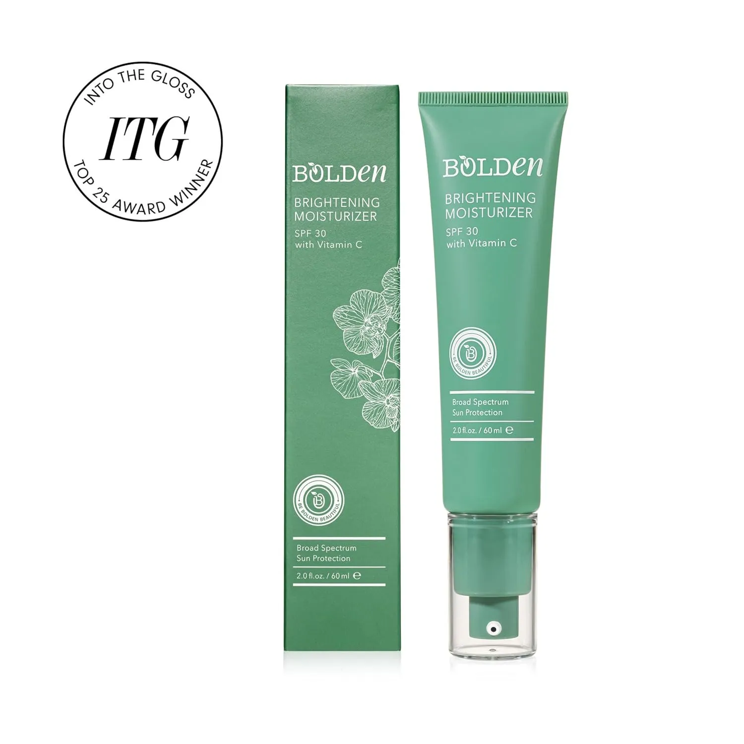 BOLDEN SPF 30 Brightening Face Moisturizer with Vitamin C | Broad Spectrum UVA/UVB Sunscreen | Applies Clear without Chalky Residue 2 Fl Oz
