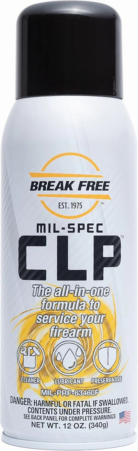 Break Free CLP Cleaner Lubricant and Preservative Gun Cleaner, CLP-12, Aerosol Can, Synthetic Oil, 12 Ounces