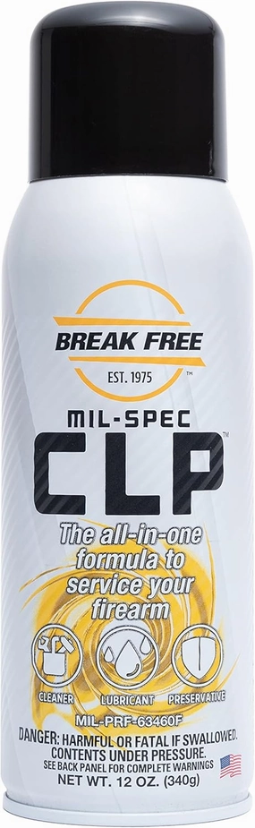 Break Free CLP Cleaner Lubricant and Preservative Gun Cleaner, CLP-12, Aerosol Can, Synthetic Oil, 12 Ounces