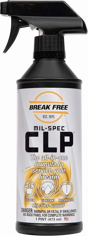 Break Free CLP Cleaner Lubricant and Preservative Gun Cleaner, CLP-5, Spray Bottle, Synthetic Handgun Lube, 1 Pint