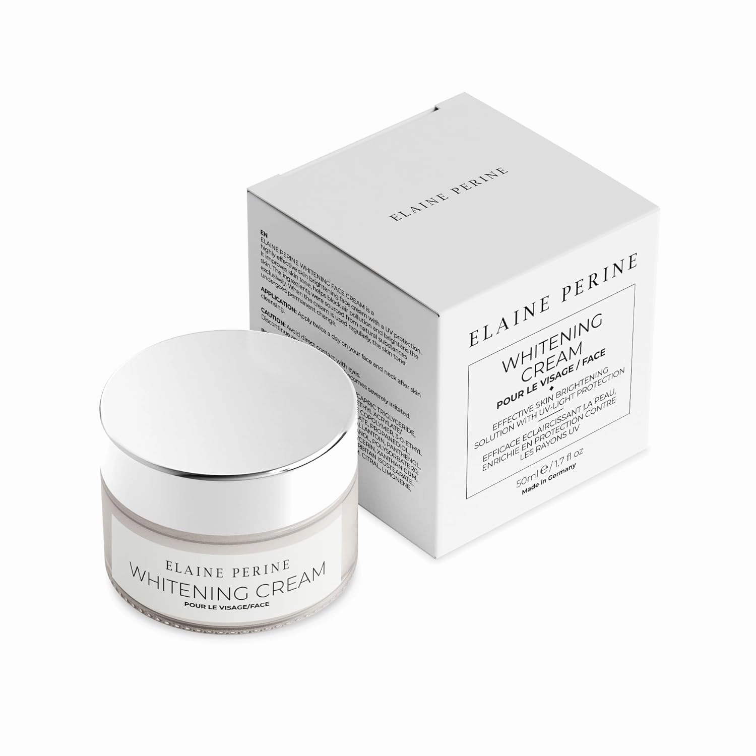 Brightening & Even Skin Tone - ELAINE PERINE Face Whitening Cream with Licorice Extract, Retinol & Vitamin E - Reduces Dark Spots, Hyperpigmentation, Melasma & Freckles, Moisturizes & Repairs - 50ml