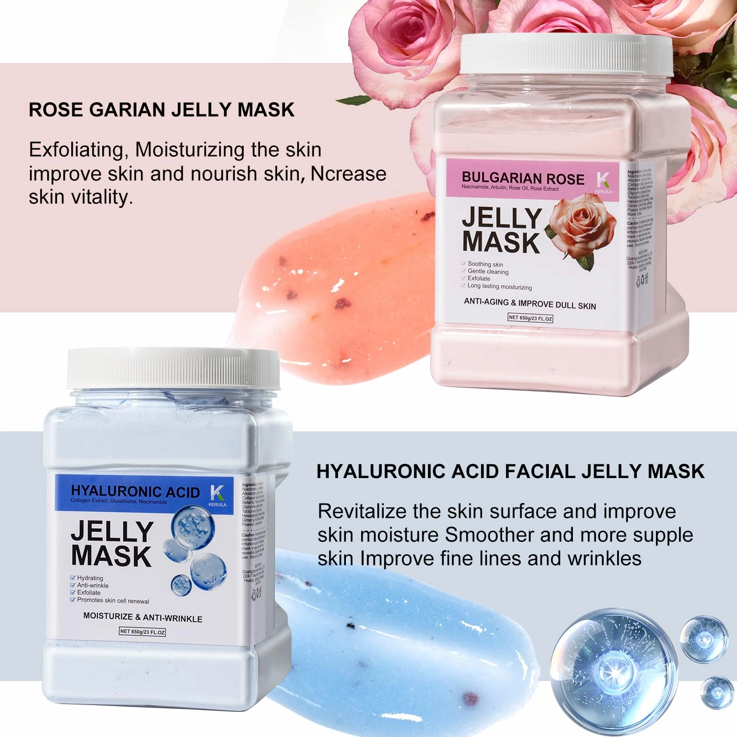 Bulgarian Rose Jelly Masks For Facials Professional, Rose Masks Powder Facial Mask, Hydrojelly Jelly Gel Face Mask For Peel Off, Smooth & Hydrating Mask for Face Skin Care Of Home Spa