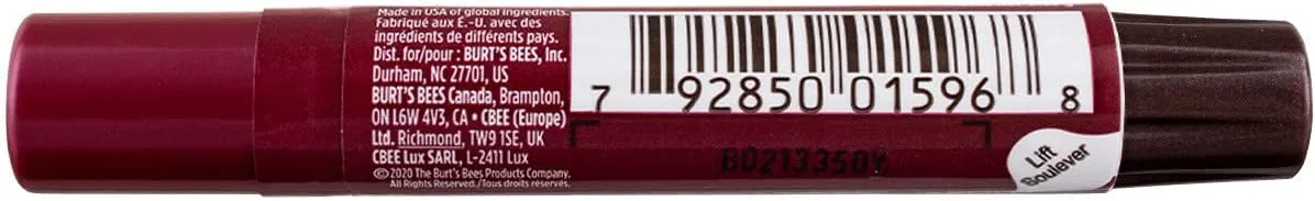 Burt's Bees Lip Shimmer, Plum, 0.09 Ounces each (Value Pack of 5)