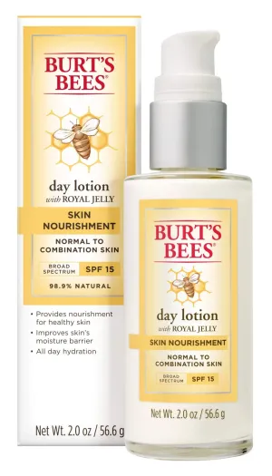 Burt's Bees Skin Nourishment Day Lotion with SPF 15 for Normal to Combination Skin, 2 Oz (Package May Vary)