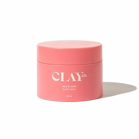 C.l.a.y. Co. Rice & Sake Sleep Mask, 50 ML, Hydrating Face Mask, Vegan Night Cream, Sulfate-Free