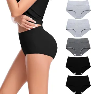 CAILECOTTON Womens Underwear Cotton Briefs Plus Size High Waisted Underwears Women Pack Cotton Panties for Women Pack
