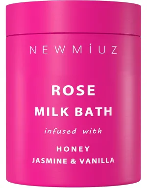 Calming Rose Coconut Milk Bath Soak Moisturize Soften Skin Honey Jasmine Vanilla Destress Luxury Spa Bath Salt Powder Stress Relief Gifts for Women