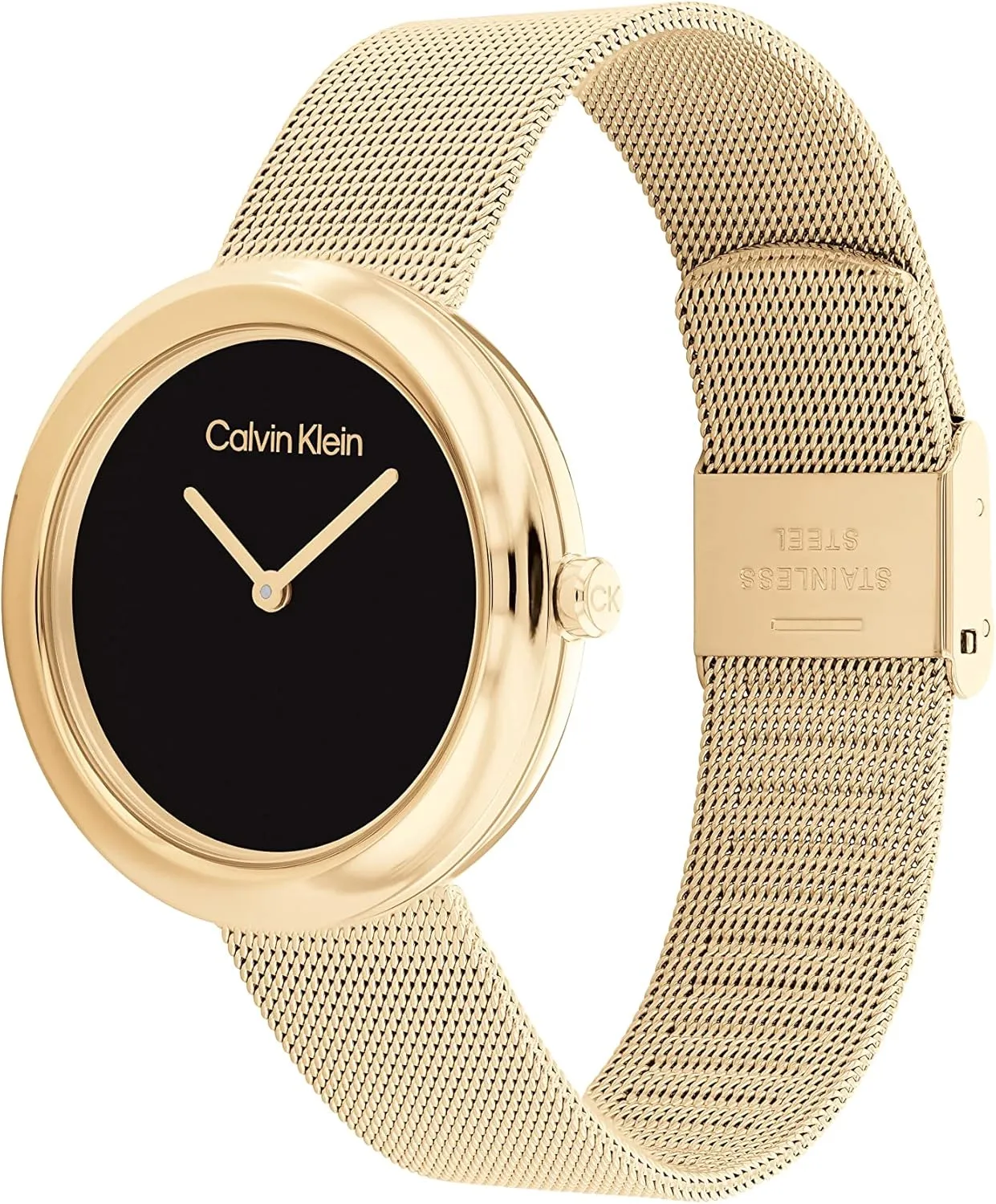 Calvin Klein Women's Twisted Bezel - 34mm 2H Quartz Watch - Stainless Steel Bracelet - Water Resistance 30 Meters - Minimalistic Style – Premium Fashion - Gift for Her
