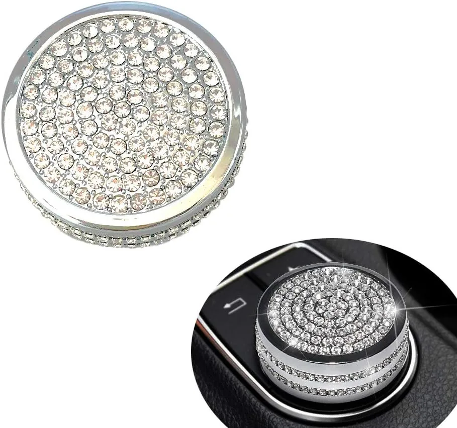Car Multimedia Control Knob Button Cover Fit for Mercedes Benz A B E GLC GLA GLK GLE ML GL Class (Silver-A)