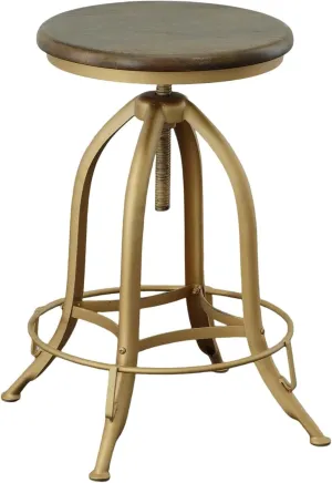 Carolina Chair & Table Carter Adjustable Stool. Elm/Gold