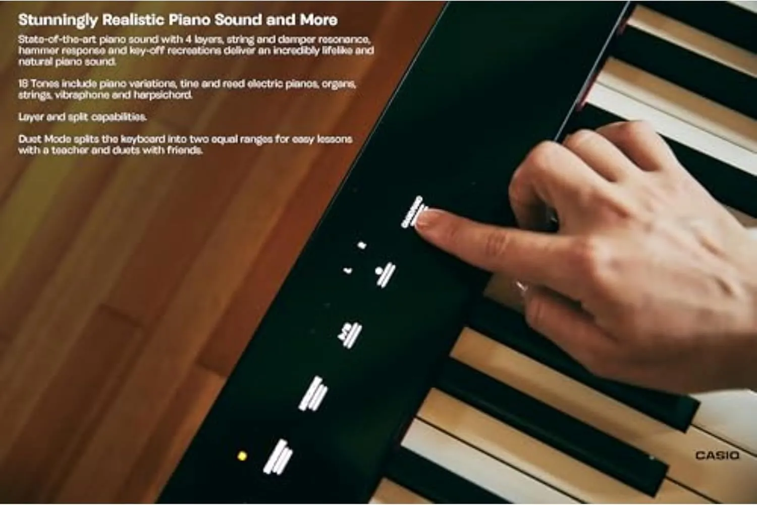 Casio Privia PX-S1100 – 88-Key Touch-Responsive Weighted Digital Piano | Ultra-Portable | Superior Sound | German Grand Tone, Bluetooth, Casio Music Space App | Gloss Black Finish