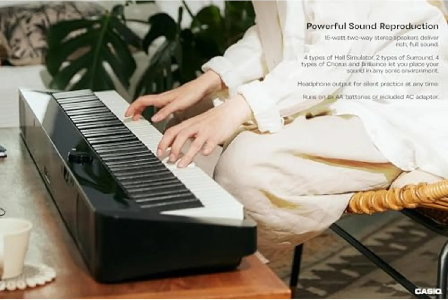 Casio Privia PX-S1100 – 88-Key Touch-Responsive Weighted Digital Piano | Ultra-Portable | Superior Sound | German Grand Tone, Bluetooth, Casio Music Space App | Gloss Black Finish