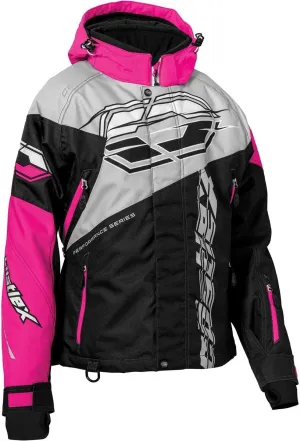 Castle X Women's Code G3 Snowmobile Jacket (Silver/Black/Pink Glo - 3W)
