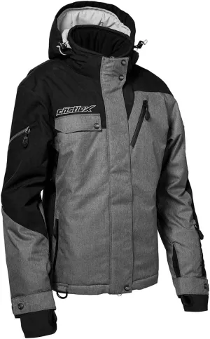 Castle X Women's Powder G3 Snowmobile Jacket w/Fixed 3M Thinsulate (Heather/Black/Silver - Large)