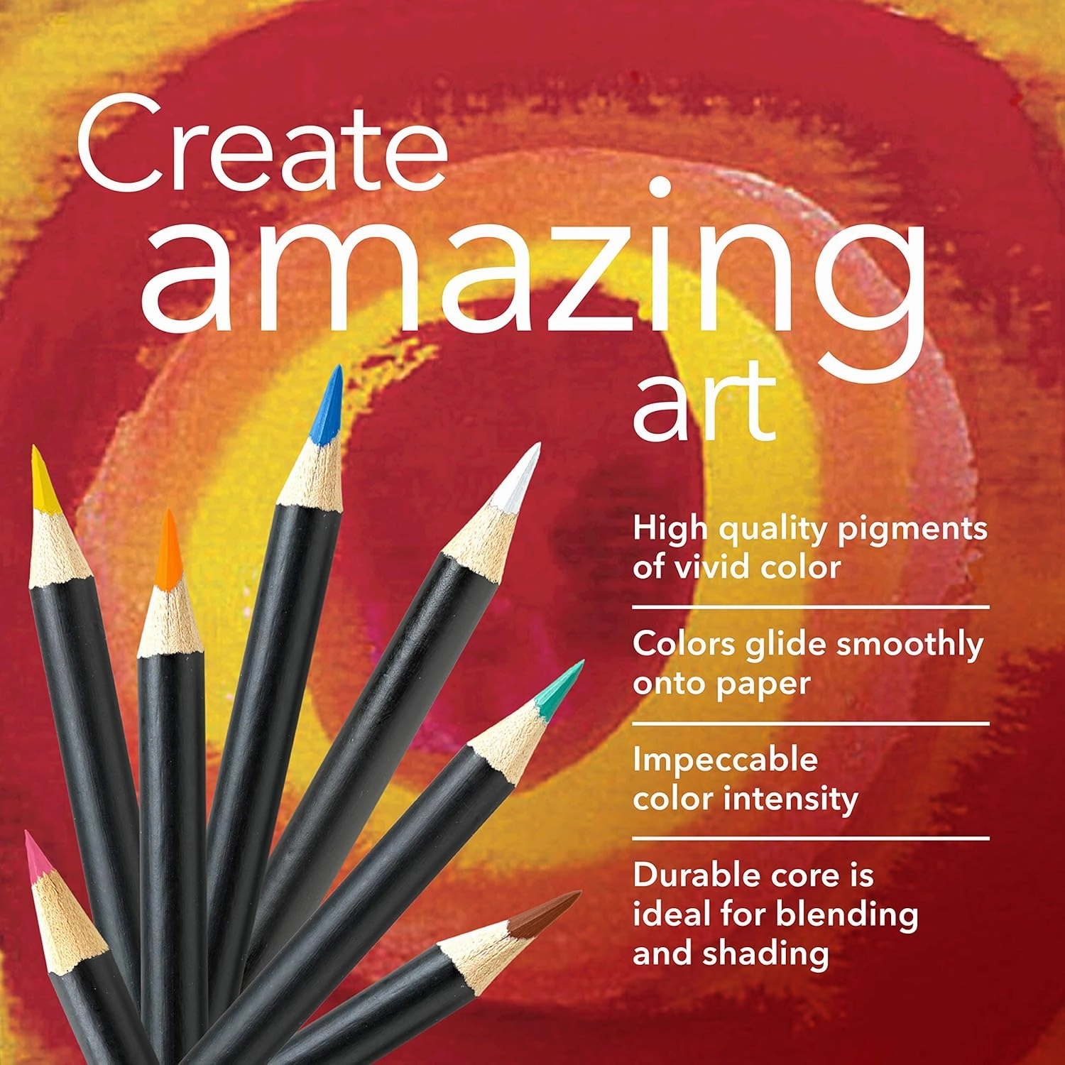 Castle Arts Themed 24 Coloured Pencil Set in Tin Box, perfect ‘Kandinsky’ inspired colours. Featuring quality, smooth coloured cores, superior blending & layering performance for great results
