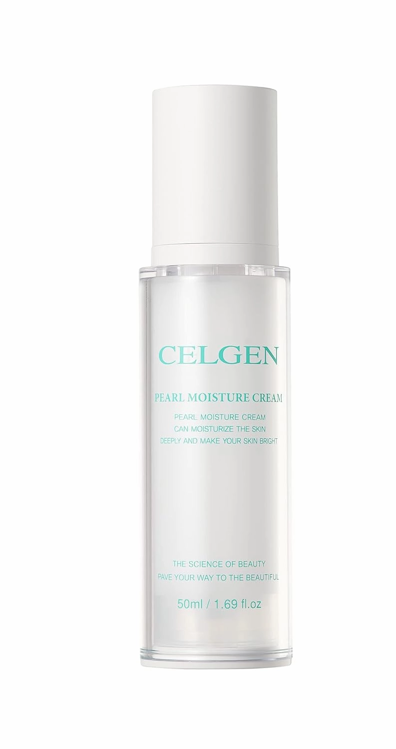 CELGEN] Pearl Moisture Cream – Brightening & Anti-Aging Moisturizer, Pearl Extract & Birch Sap Extract, Day & Night Face Cream, 1.69 Fl. Oz./ 50ml